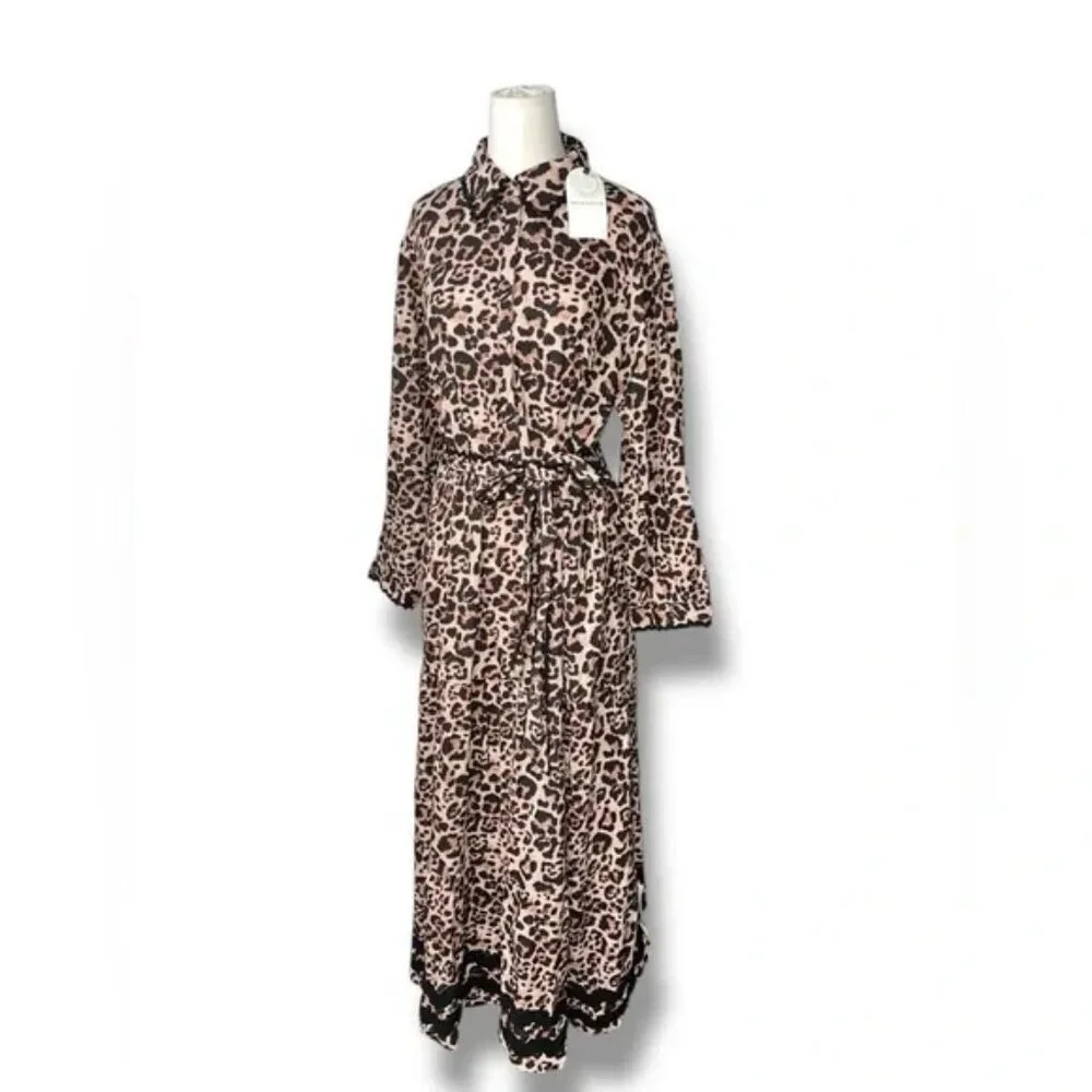 Monsoon Lola leopard print maxi dress brown - Picture 3 of 9